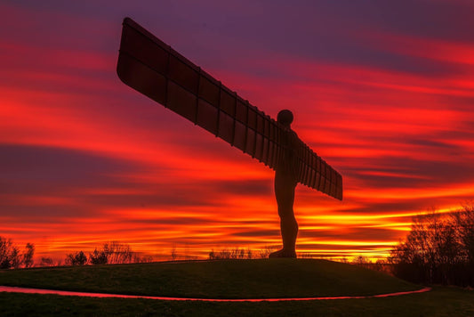 Amazing sunset at the Angel of the North.