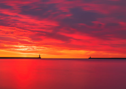 Truly epic sunrise from the Mouth of the Tyne.