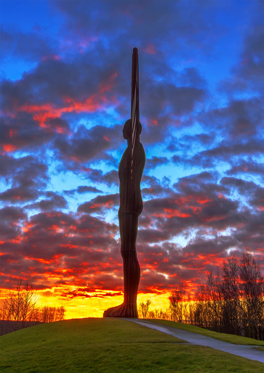 Beautiful sunset sky at the Angel of the North.