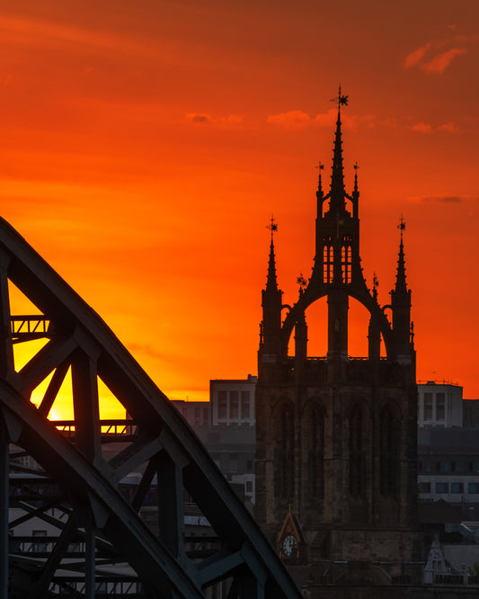 Sunset over Newcastle Cathedral