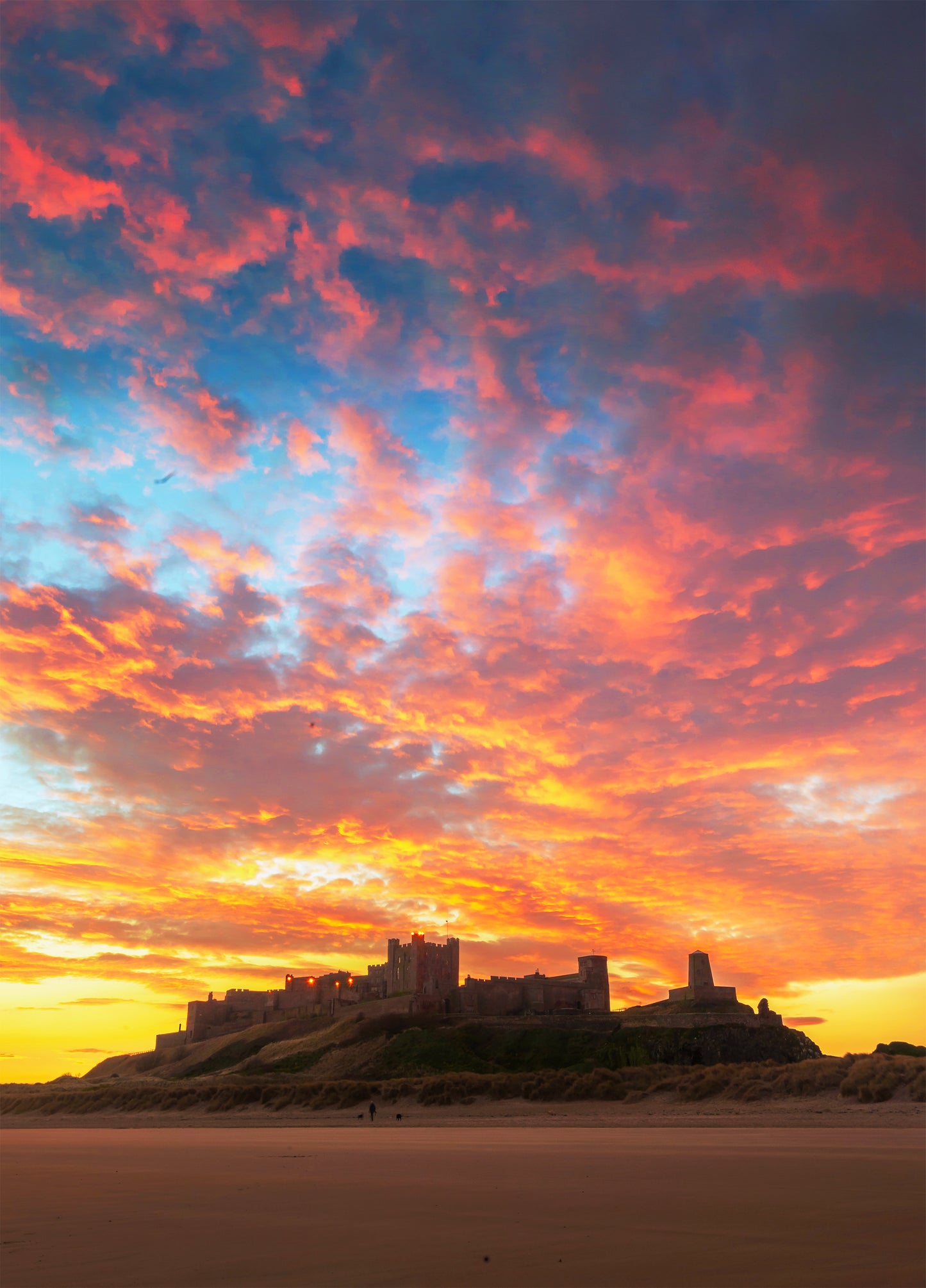 Stunning sky colours at Bamburgh.