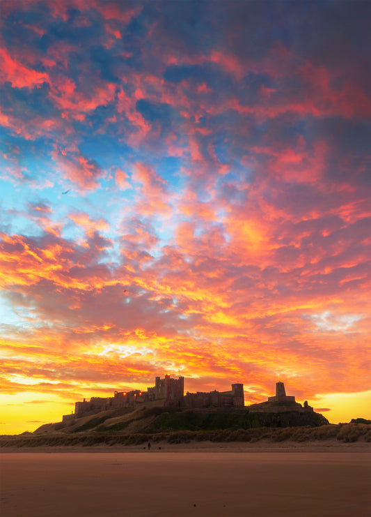 Stunning sky colours at Bamburgh.