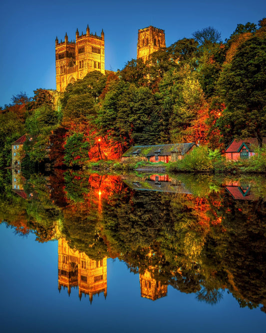 Perfect cathedral reflections in the blue hour.