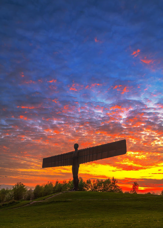 Beautiful sunset sky at the Angel of the North.