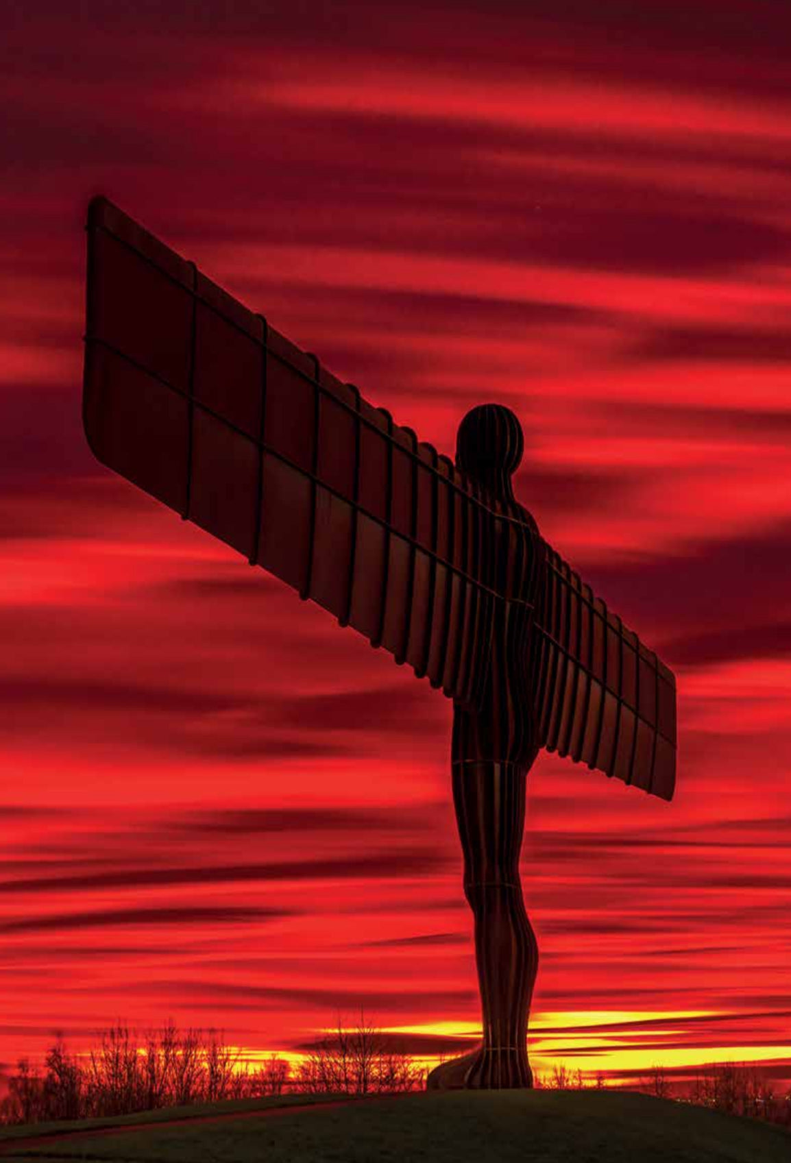 Limited edition Stevielandscapes Gateshead Calendar 2025 with free A4 print of the Angel of the North sunset featured on the front cover.