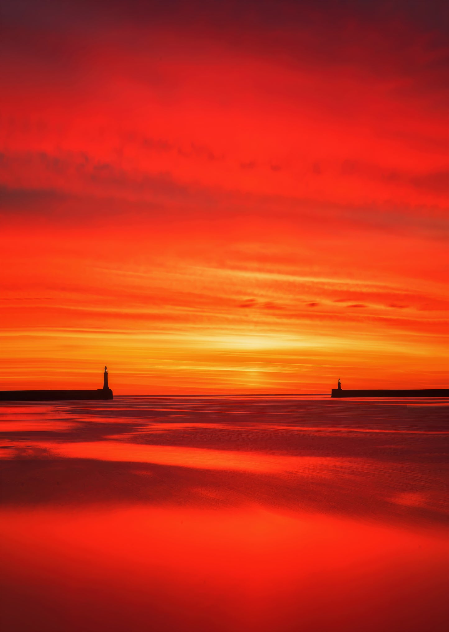 Glorious sunrise from the Mouth of the Tyne.