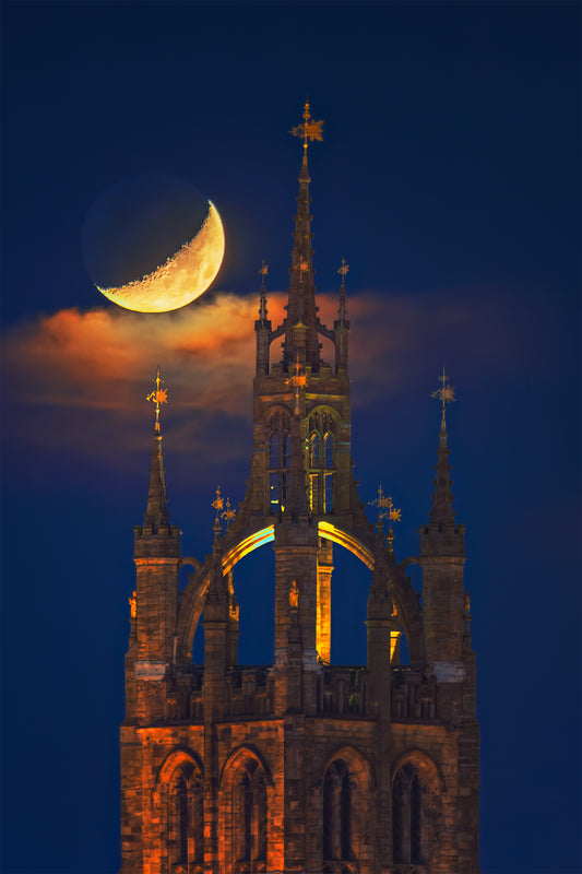 A beautiful moon over St. Nicks.