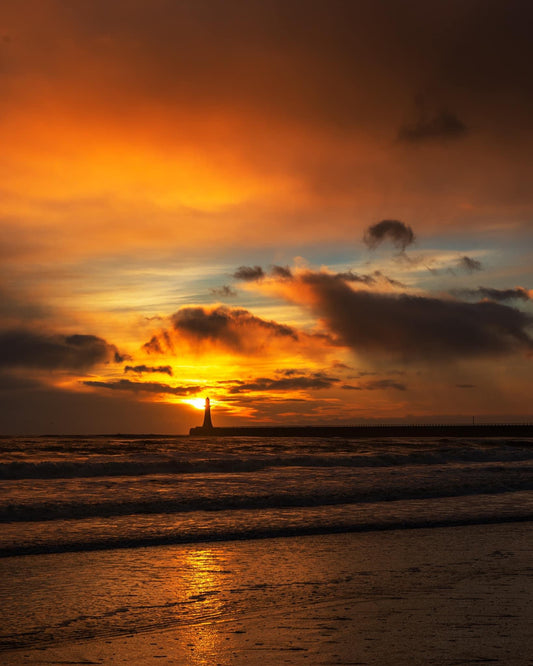 Sunrise colours at Roker Beach before the rain.