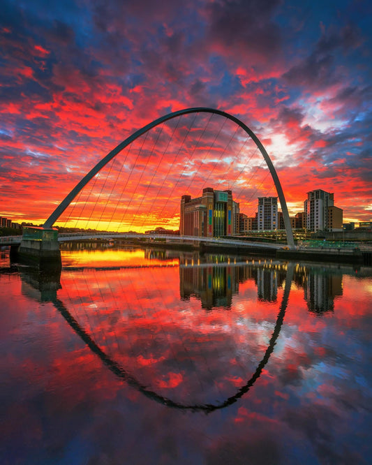 Dramatic sunrise skies on Newcastle Quayside.