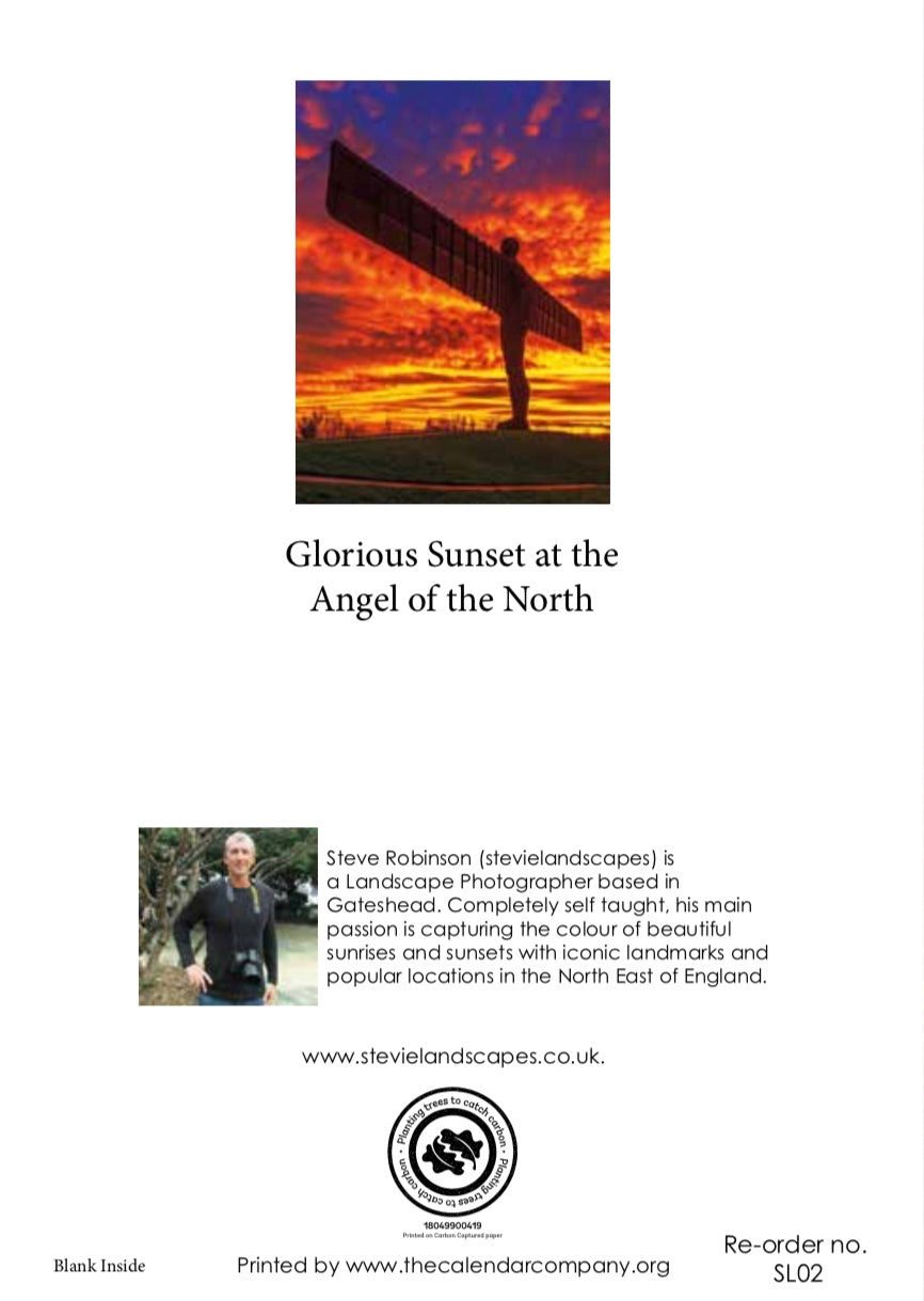 Dramatic sunset at the Angel of the North