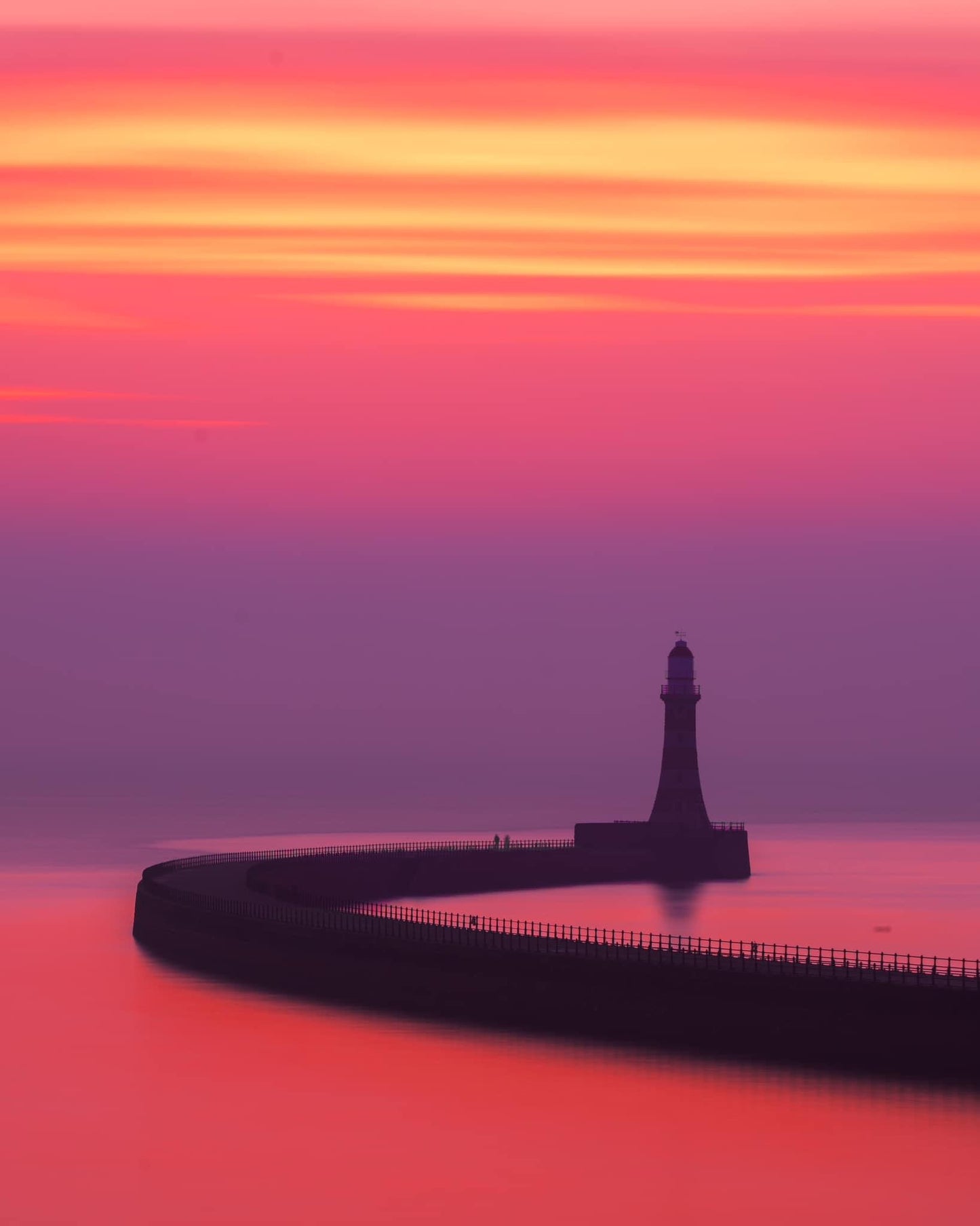 A pastel sunrise at Roker Lighthouse.