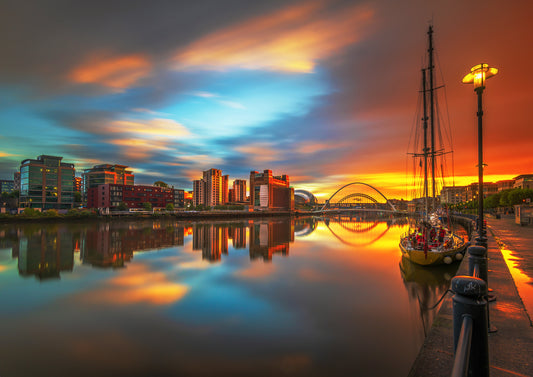 Beautiful sunset skies after the rain landscape