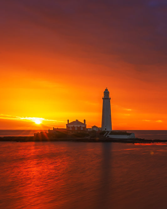 Golden sunrise at St.Mary’s Lighthouse.