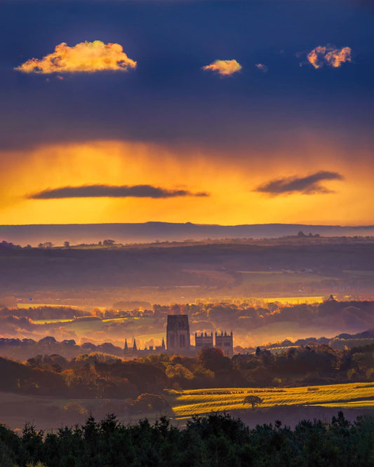 Durham Cathedral bathed in Golden light.