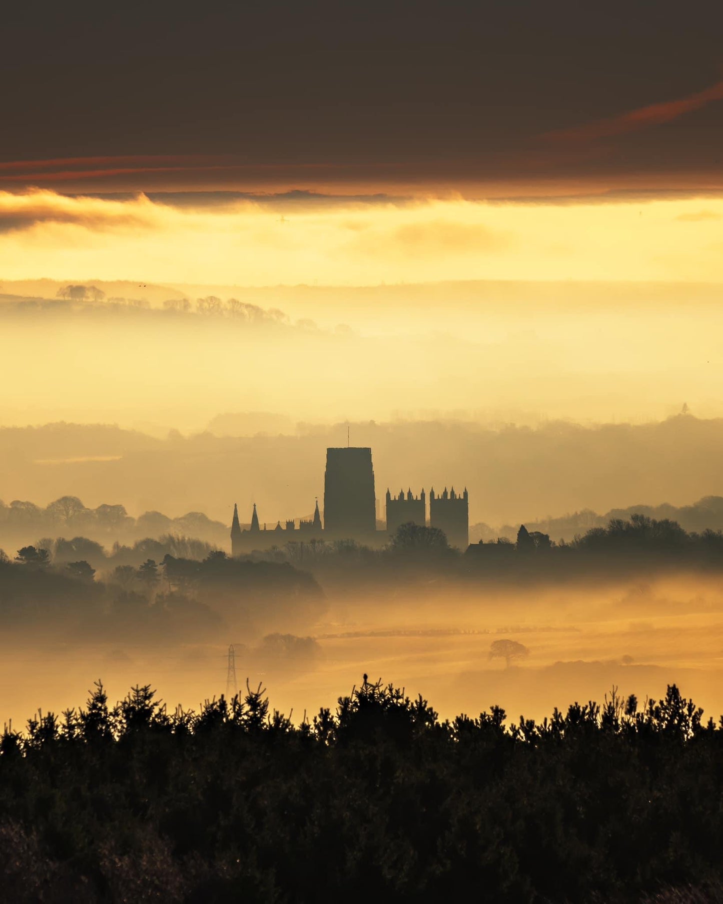 Durham Cathedral in the mist.