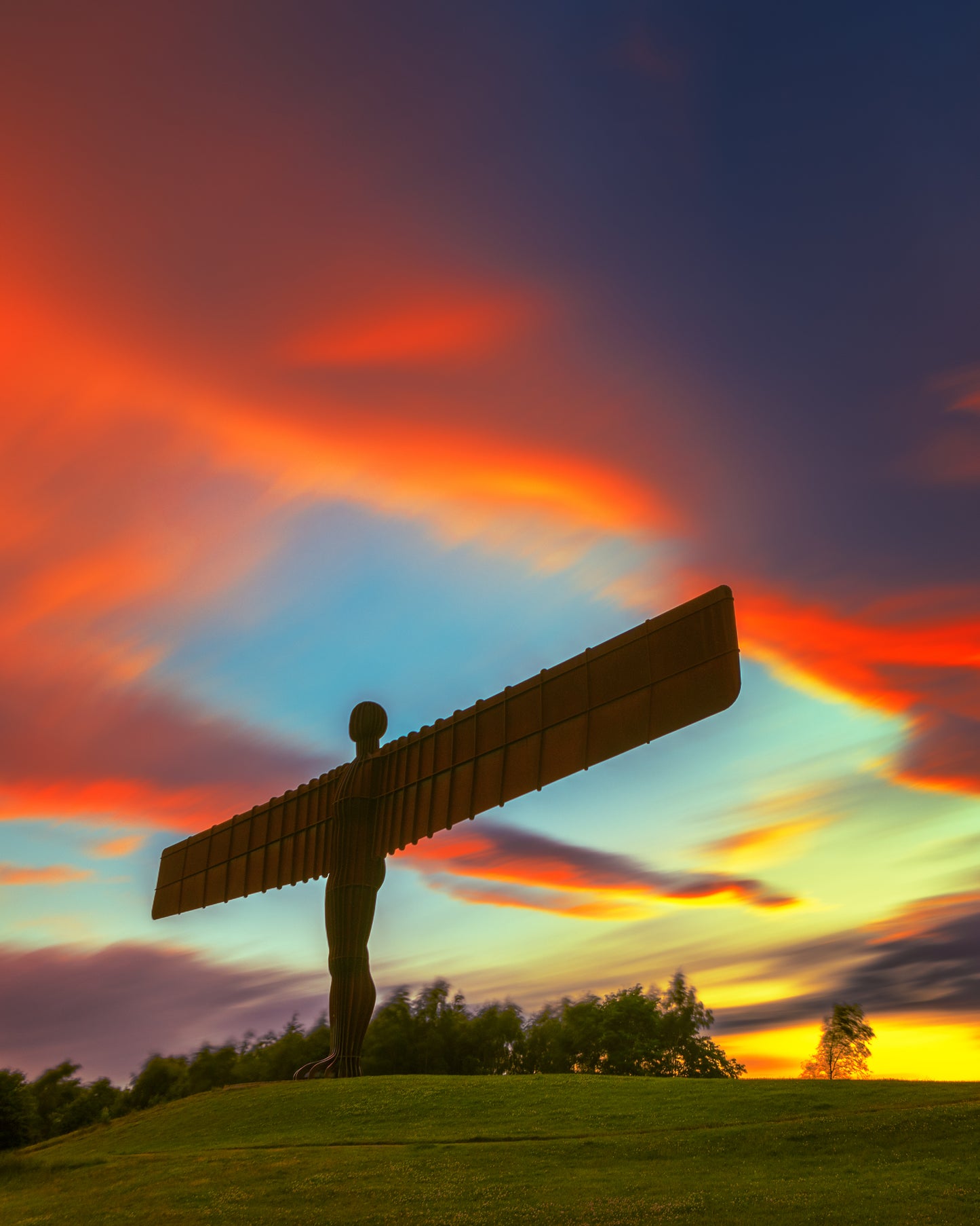 A myriad of sunset colours at the Angel of the North.