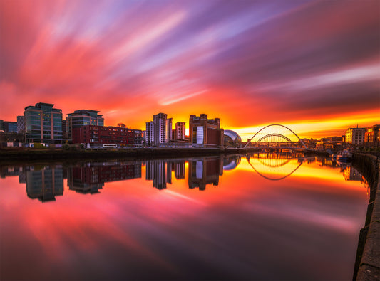 Fabulous sunset sky on Newcastle Quayside.