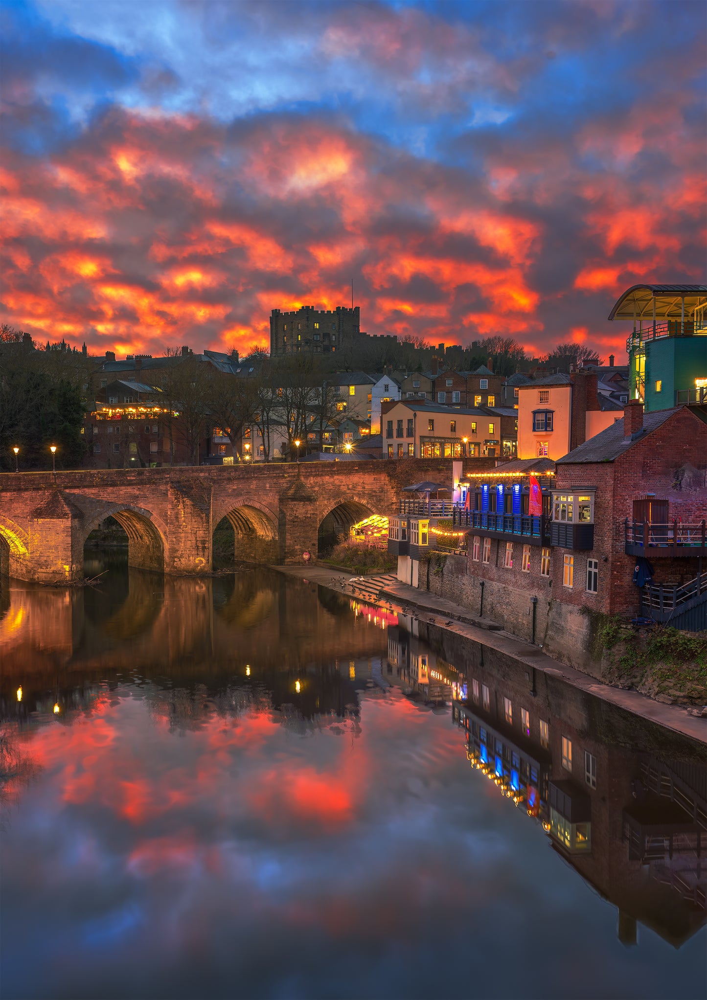 A speckled sunset over Durham.