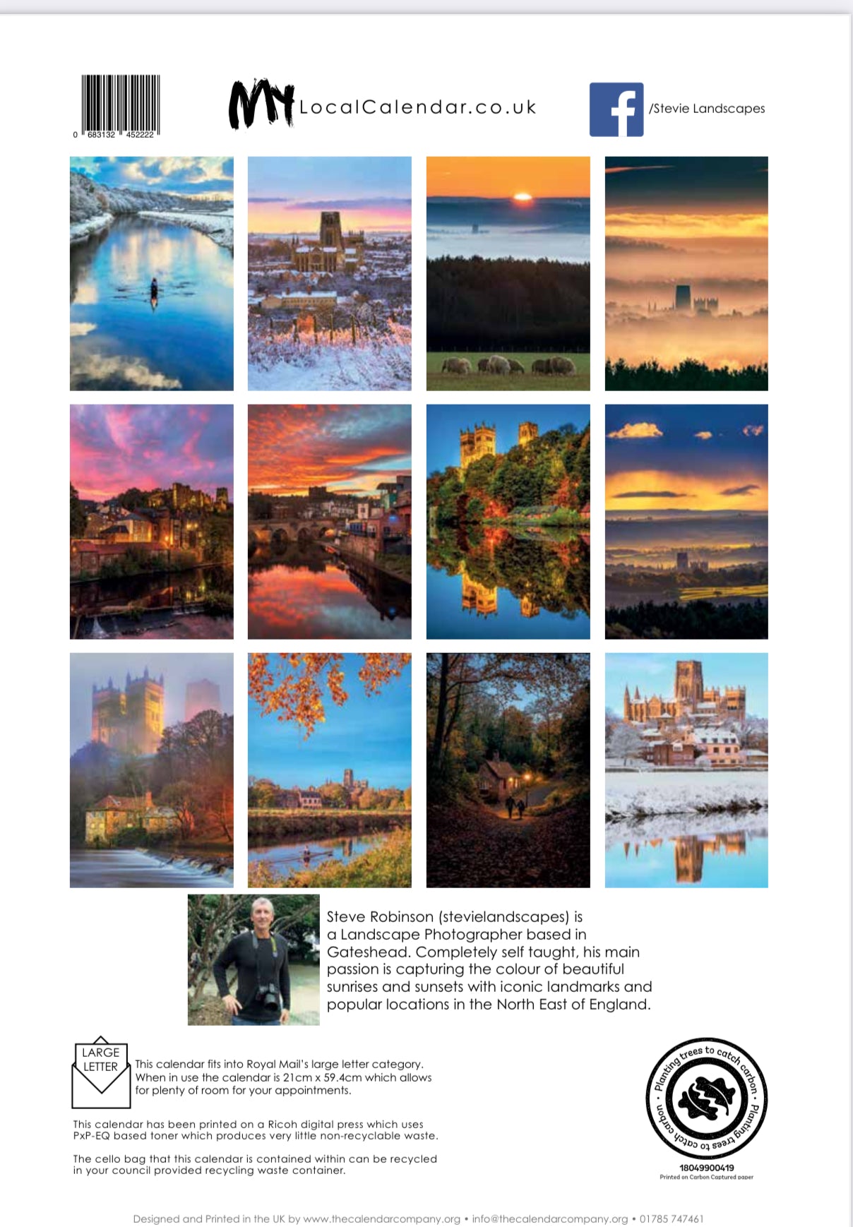 Limited edition Stevielandscapes Durham calendar 2025 with free A4 print of my Elvet Bridge sunset featured on the front cover.