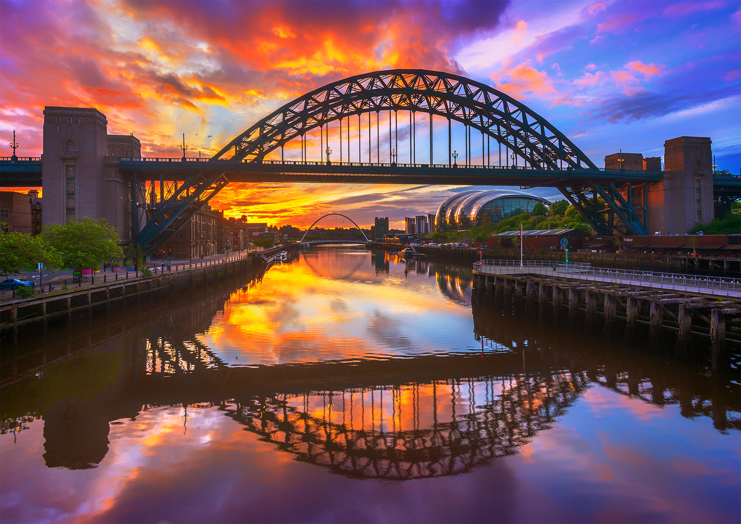 Full Tyne Bridge Reflections at Sunrise.