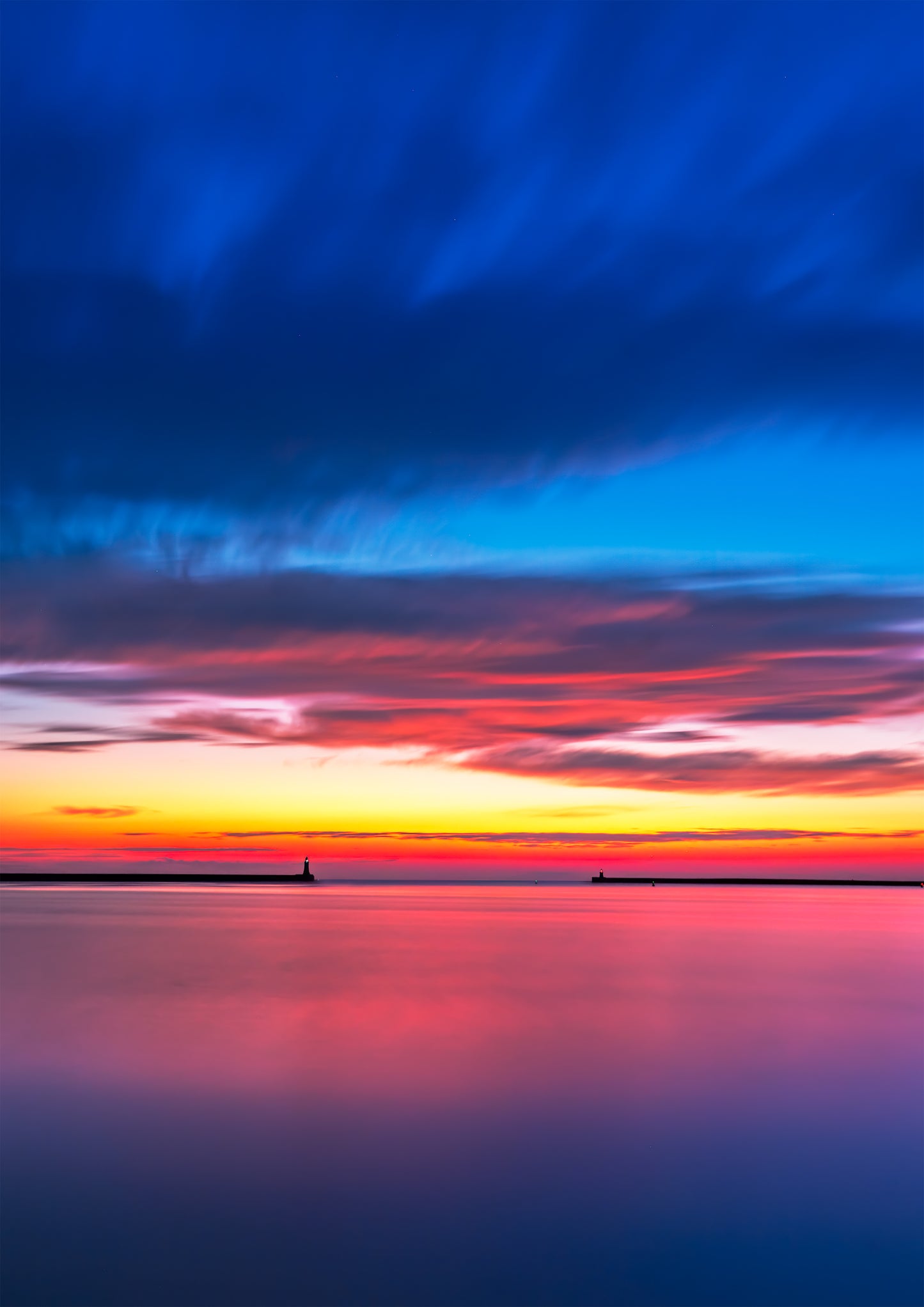 Vibrant Colours at the first light of day from the Mouth of the Tyne.