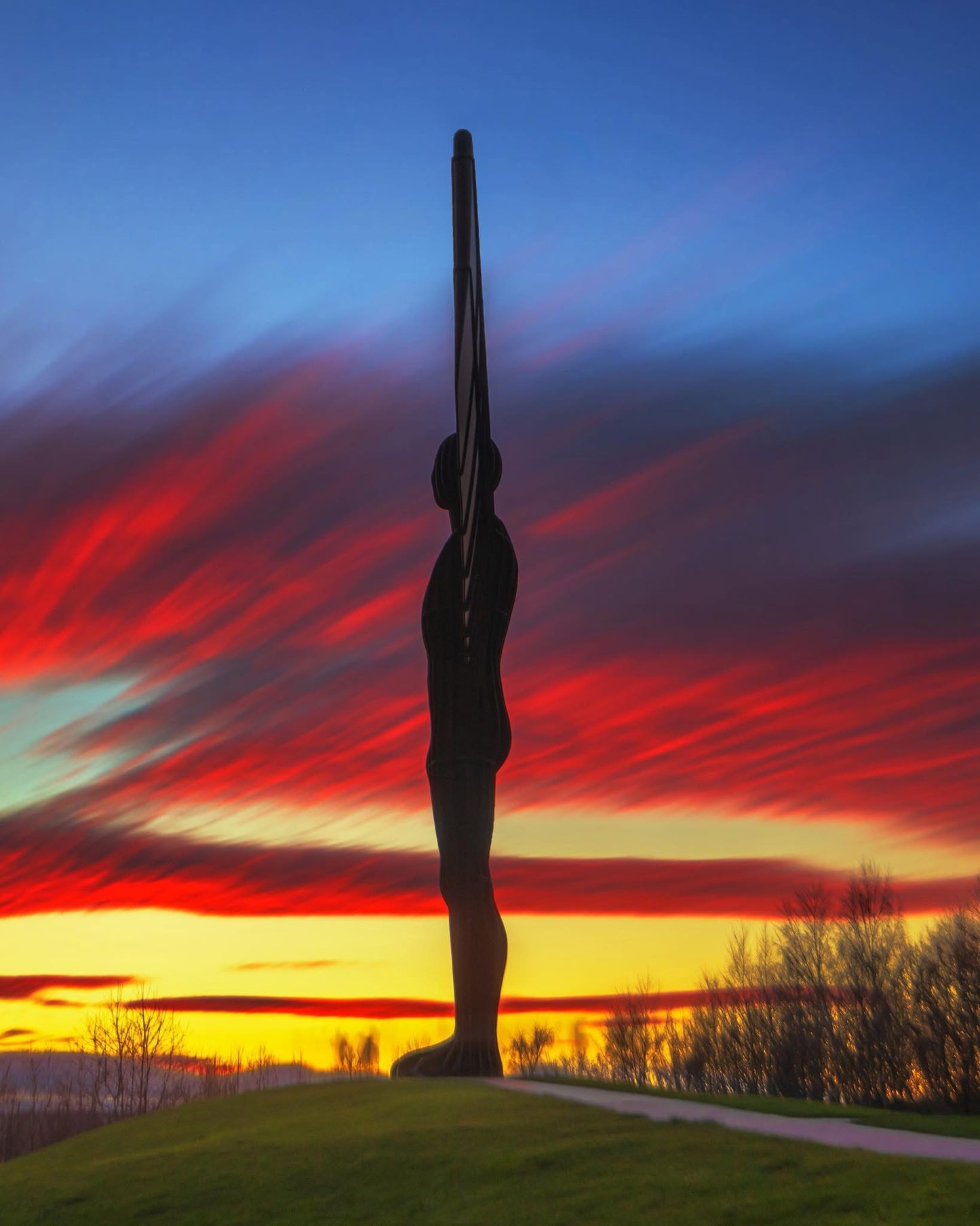Fabulous sunset colours at the Angel of the North.