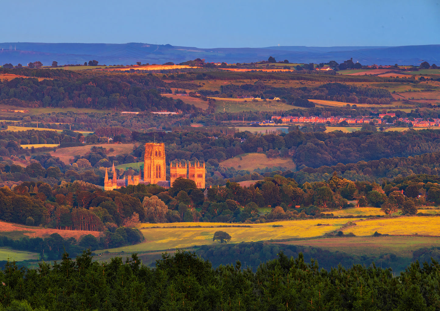 Sun drenched Durham cathedral