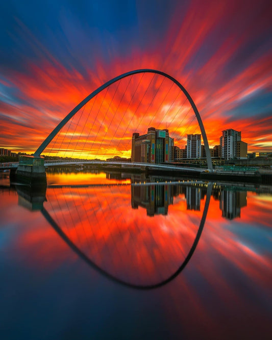 A long exposure of a dramatic Quayside sunrise.