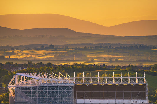 St. James Park with the Cheviot Hills as a backdrop.