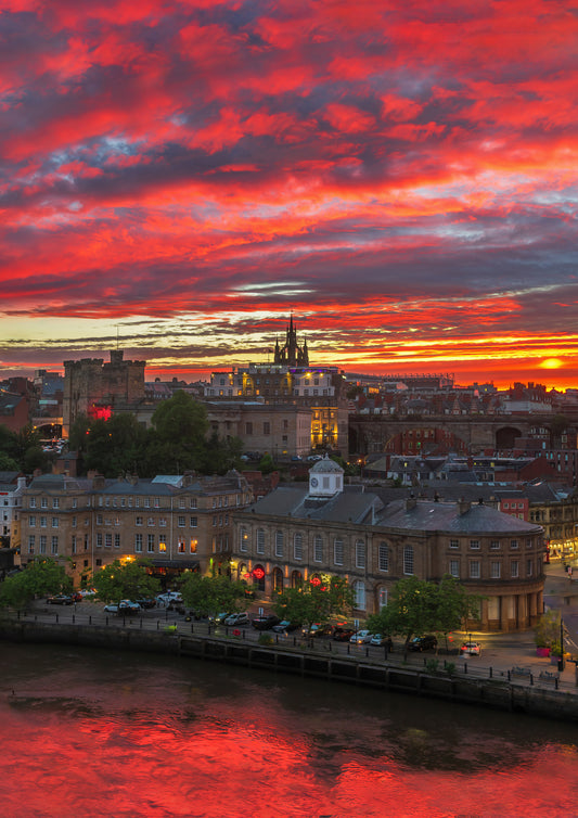 Stunning sunset over Castle Keep