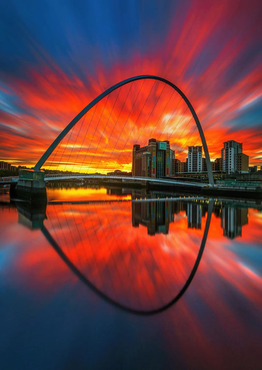 Long exposure of Millennium Bridge during a beautiful pre sunrise.