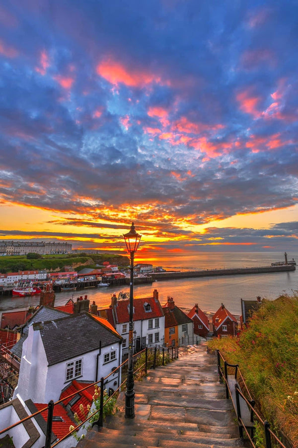 A Whitby sunset from the 199 steps. – Stevie Landscapes Photography Store