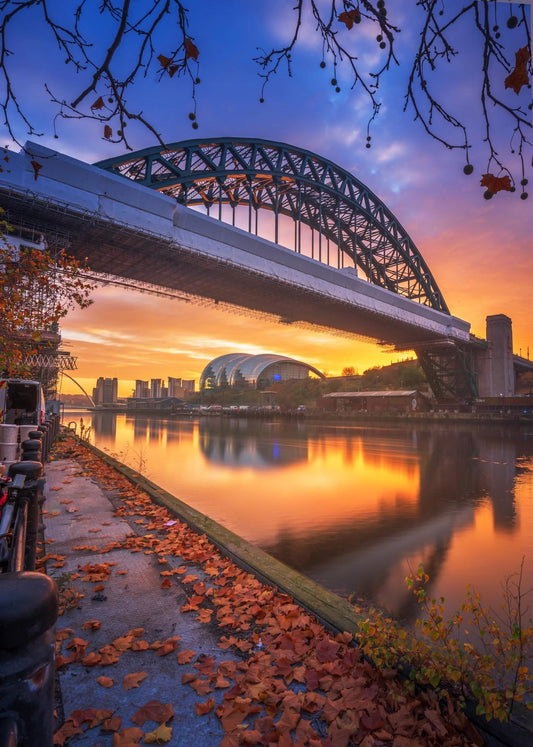 Autumn at sunrise on Newcastle Quayside.