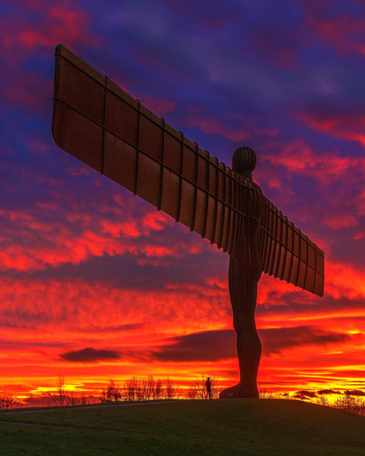 Dramatic sunset at the Angel of the North.