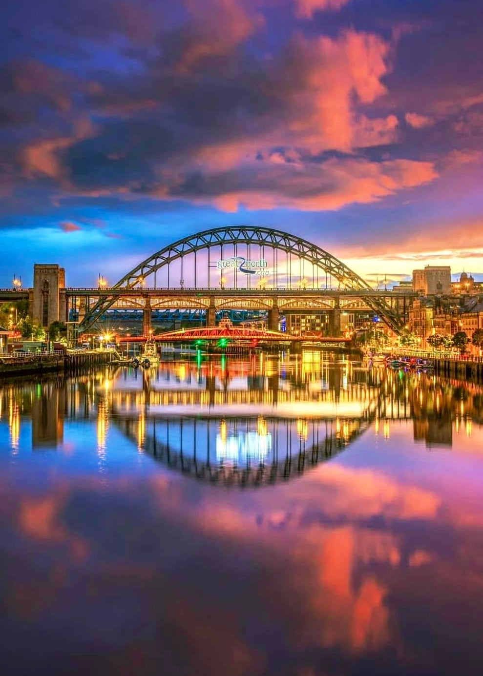 Late evening reflections on the Tyne.