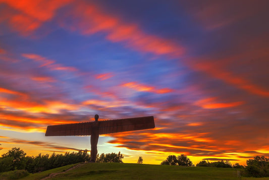 A colour laden sunset at the Angel of the North.