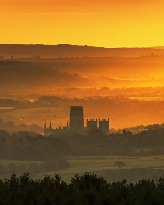 Durham Cathedral during a golden sunrise