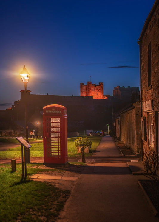 An early morning blue hour shot of Bamburgh