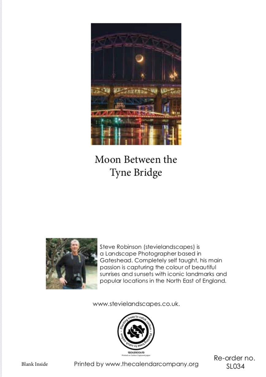 Moon Between the Tyne Bridge