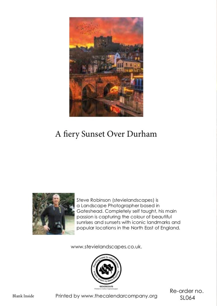 A fiery sunset over Durham.