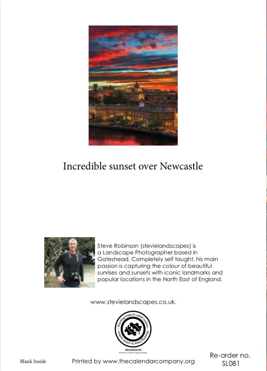 Incredible sunset over Newcastle.