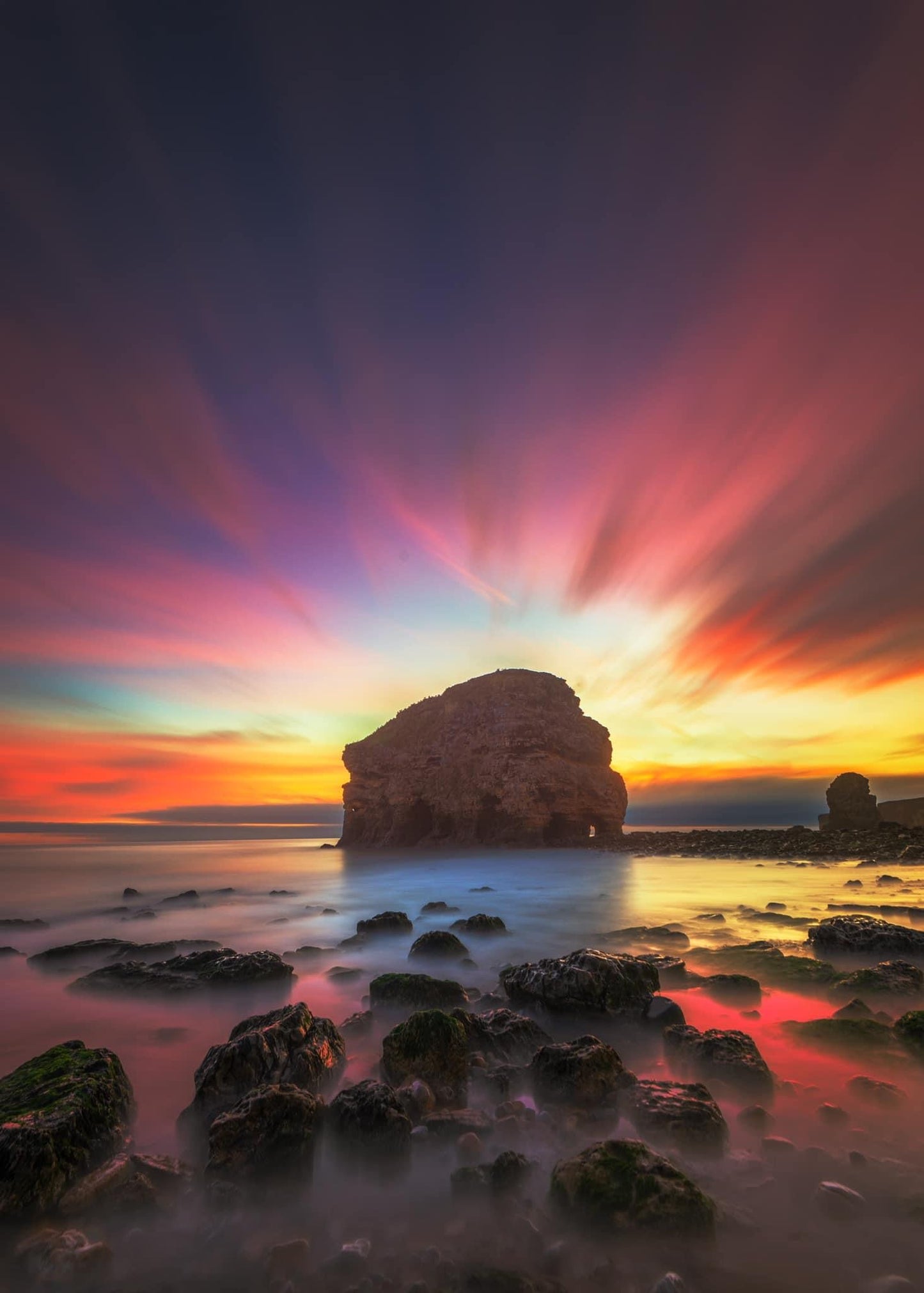 Long exposure sunrise at Marsden Rock.