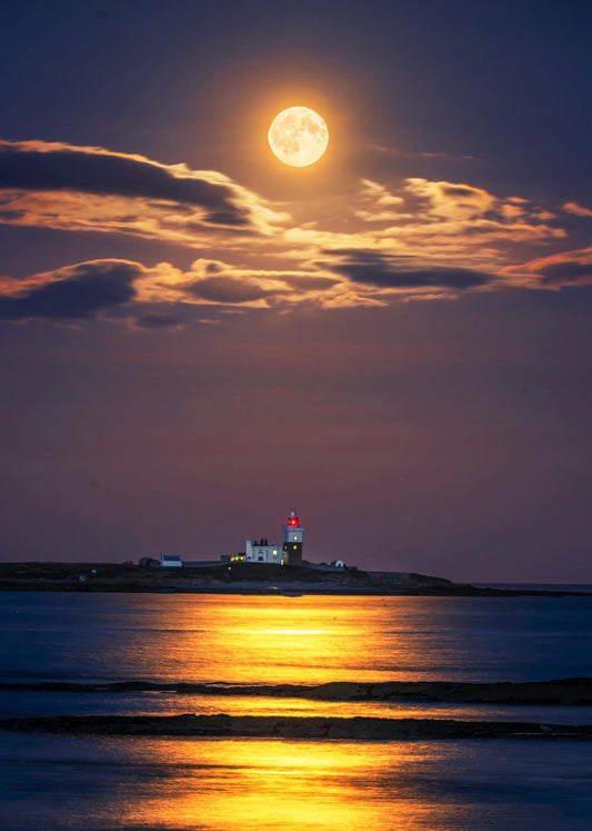 Moonlight over Coquet Island.