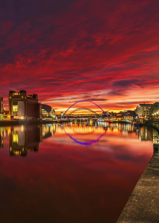 Amazing lava sky over Newcastle