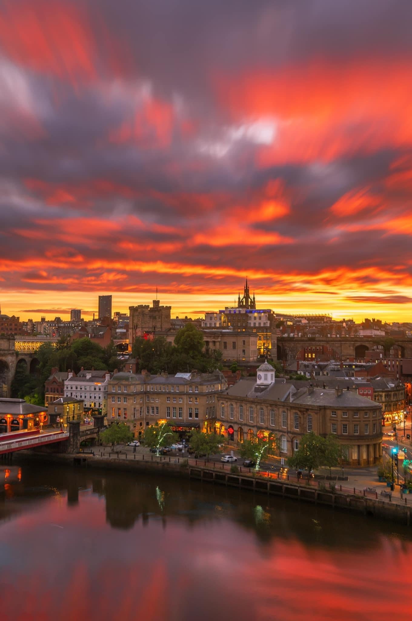 Beautiful sunset over Newcastle.