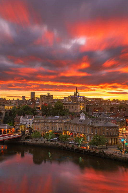 Beautiful sunset over Newcastle.