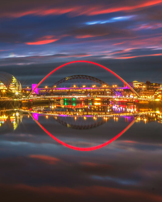 Perfect late evening reflections on Newcastle Quayside.