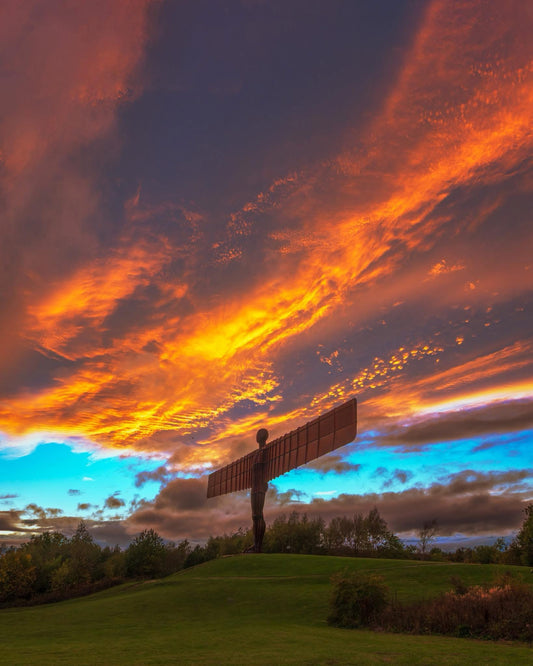 Stunning sunset sky at the Angel of the North.