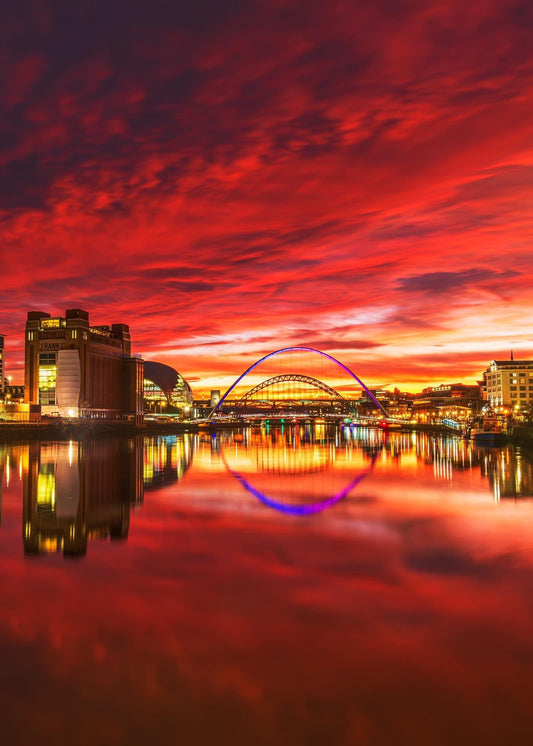 Amazing lava sky over Newcastle