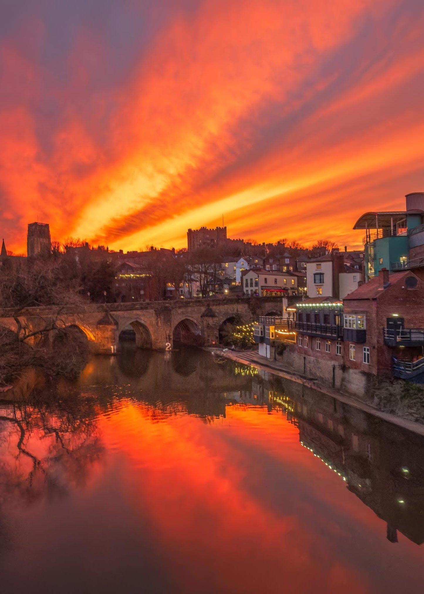 Stunning sunset sky in Durham
